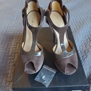 L.A.M.B. Peppa Brown Suede Pumps